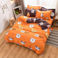 100% ensembles de literie confortables en polyester Style moderne housse de couette drap de lit taies d'oreiller ensemble pour usage domestique caractéristique pliée
