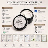 Cire coiffante pour cheveux à la biotine, label privé OEM, argile capillaire organique, fini mat, tenue naturelle forte, coiffage libre, végan, sans sulfate, séchage rapide
