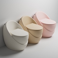 WC monobloc en céramique en forme d'œuf, chasse d'eau par siphon, à poser au sol, désodorisant, usage domestique, design créatif personnalisé