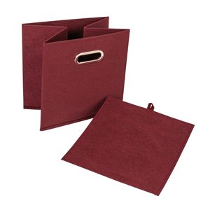 Foldable Fabric <b>Storage</b> Cubes 11x11x11 Stackable Non-Woven Bins with Chipboard Sides & Grommet Handles - Product Image 3