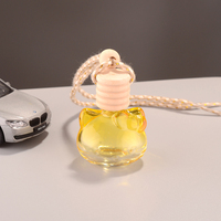 Diffuseur de parfum pour voiture en verre en forme de fleur colorée, flacon suspendu pour voiture, bouchon à vis, logo personnalisé, vente en gros
