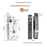 Serrure de porte de sécurité antivol entièrement automatique en alliage d'aluminium H20 avec reconnaissance faciale intelligente Tuya et œil-magique - Version internationale