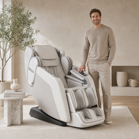 Fauteuil de massage zéro gravité ZhouQi avec repose-pieds, massage Shiatsu, airbag intégral, rouleau pour mollets et recharge sans fil pour bureau et salle de sport