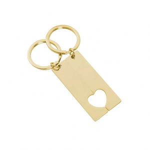 Fashion Waterproof <b>Mirror</b> Polished Blank Joint <b>Irregular</b> Shape Stainless Steel Keychain with Engraved Letters DIY - Product Image 2
