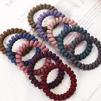 Élastiques à cheveux écologiques en spirale, sans pli, invisibles, style cordon de téléphone, mat, pour queue de cheval, chouchous en spirale, en plastique, pour enfants
