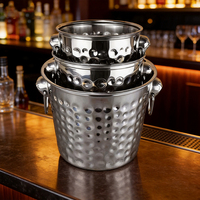 Seau à vin isotherme haut de gamme en métal pour bar à domicile, en acier inoxydable à double paroi sous vide, personnalisable, avec couvercle et pinces, pour champagne et vin