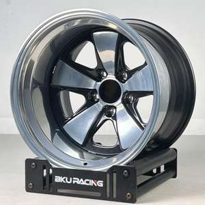 ล้อฟอร์จ 3 ชิ้น Bku สำหรับ Porsche 991 <span class=keywords><strong>Carrera</strong></span> 4S 911 Turbo S 992 GT3 RS ขนาด 17 18 19 นิ้ว ขอบลึกแบบกำหนดเอง ล้ออัลลอยสองสี - Product Image 1