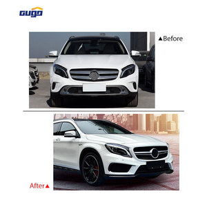 GUGO 2015 <span class=keywords><strong>GLA</strong></span> <span class=keywords><strong>45</strong></span> AMG Pare-chocs avant et arrière chromés en ABS, pièces automobiles, kit carrosserie pour Mercedes-Benz <span class=keywords><strong>GLA</strong></span> X156 2014-2019, mise à niveau nouvelle - Product Image 2