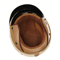 Casque de moto rétro 3/4 certifié DOT, casque jet en ABS avec boucle à dégagement rapide, taille universelle, toutes saisons, pour adultes, sport