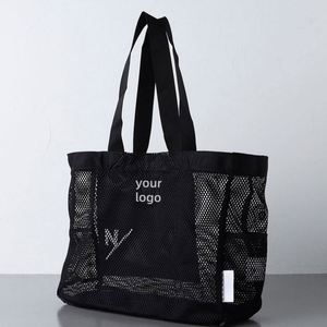 Sac de plage en maille de nylon de haute qualité, sac de plage en maille, design personnalisé avec logo, vente en gros - Product Image 5