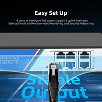 Switch Gigabit PoE No Administrado de 4+2 Puertos, 10/100/1000Mbps, 12Gbps, de Escritorio, Plug and Play, para Cámaras IP, Seguridad Doméstica, en Stock