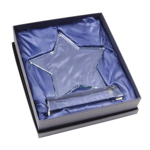 Trofeo stella di vetro Mm160 Base in metallo H 30 per omaggi fieristico o per accogliere gli ospiti - Product Image 3