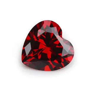 Lifeng jewelry wholesale hot sale Ruby Gemstone Heart Cut Synthetic Gems Ruby Gemstones red loose gemstone Corundum