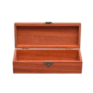 विंटेज केसर नाशपाती लकड़ी का बॉक्स लॉक आभूषण भंडारण लकड़ी का बॉक्स चीनी मिट्टी के उपहार पैकेजिंग उपहार बॉक्स