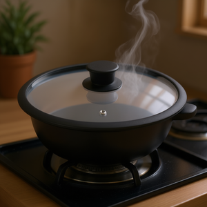 Glass Lid With Silicone Rim And Steam Vent 24 Cm For <b>Cookware</b> - Product Image 3