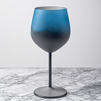 Individuelles Logo 12oz/17oz Metall-Weinglas Langstieliges Kelchglas aus Rostfreiem Stahl Unzerbrechlicher Cocktailbecher für Bar, Party und Zuhause