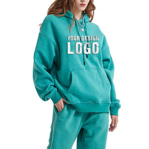 Sweat-shirt pour femme en molleton uni de 360 g, personnalisable avec un MOQ faible, style streetwear décontracté, lourd, ample, pull sport, sweat-shirt pour femme - Product Image 2