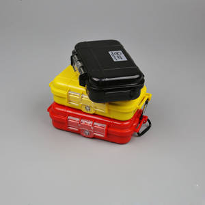 Boîte de rangement étanche antichoc transparente rouge et jaune pour extérieur, petite boîte de rangement étanche à joint hermétique - Product Image 2