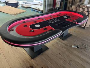 Nuovo Tavolo da Poker Personalizzabile 96/102/110 Pollici <span class=keywords><strong>con</strong></span> LED, Tavolo Professionale da Gioco <span class=keywords><strong>con</strong></span> 8/9/10 Portabicchieri e Illuminazione LED - Product Image 4