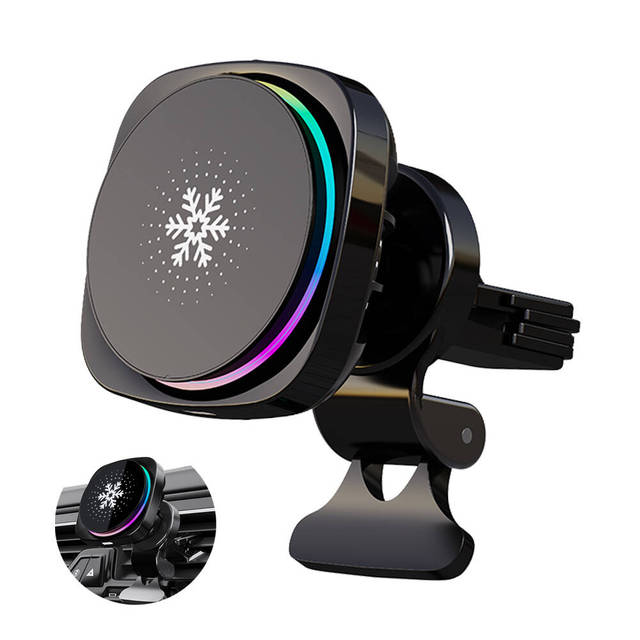New Wireless Charger in Car Rgb Qi2 Magnetic Wireless Car Charger for Iphone 12 13 15 16 Pro Max