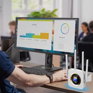 KuWFi router 4g nirkabel wifi, router 4g kecepatan tinggi 300Mbps baterai dalam ruangan dengan antena eksternal