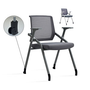 Silla de Conferencia Moderna, Plegable, Apilable, con Malla, Reposabrazos Fijos, para Reuniones de Oficina, Visitas y Eventos - Product Image 1