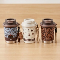 Vaso Térmico de Acero Inoxidable con Revestimiento Cerámico de 320 ml, Libre de BPA, con Cordón para Café