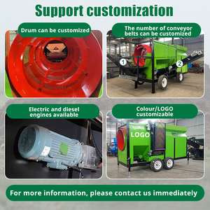 Machine de criblage mobile à tambour rotatif haute efficacité et personnalisable pour le criblage du sable, du substrat et du compost - Product Image 2
