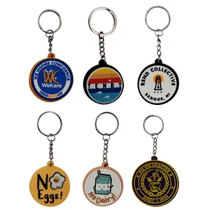 Custom Design 2D Rubber Keying Machine Soft Pvc Rubber Keychain for Souvenir GIfts orbicular key chian