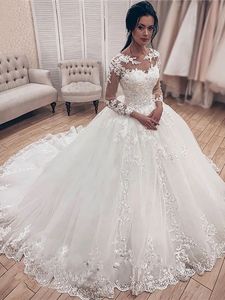 Robe de mariée sur mesure en gros, <span class=keywords><strong>jupe</strong></span> Peng, taille cintrée, dentelle appliquée, traîne, robe de mariée - Product Image 3