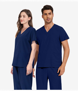 Uniforme Médico Personalizado al por Mayor con Logotipo, Conjunto de Blusa y Pantalones Deportivos con Cuello en V para Hombres y Mujeres, Spandex, para Hospitales, Doctores y Enfermeras - Product Image 3
