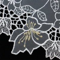 Bandes de guipure personnalisées en maille, accessoires vestimentaires, tulle polyester brodé, garniture de dentelle guipure 20 cm, bordure de dentelle Guatemala