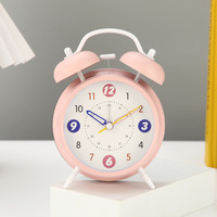 Nouvelle Horloge Réveil Électronique à Aiguilles Silencieuse en ABS de 4 Pouces, Moderne, pour Chambre d'Étudiant, avec Fonction Snooze et Réveil Précoce pour Enfants