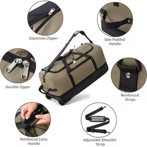 Su misura di alta qualità grande <span class=keywords><strong>valigia</strong></span> di trasporto pieghevole 4 in 1 rotolamento viaggio <span class=keywords><strong>borsone</strong></span> borsa bagaglio <span class=keywords><strong>con</strong></span> <span class=keywords><strong>ruote</strong></span> - Product Image 2