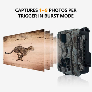 30MP không thấm nước ngoài trời Trail Camera 1080p video độ phân giải thẻ SD cho săn bắn động vật và chụp Hoang Dã ống kính kép xem tốt - Product Image 3