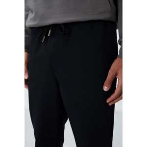 Pantalon de survêtement bleu marine pour homme, taille élastique, coupe standard, tissu respirant, décontracté - Product Image 2