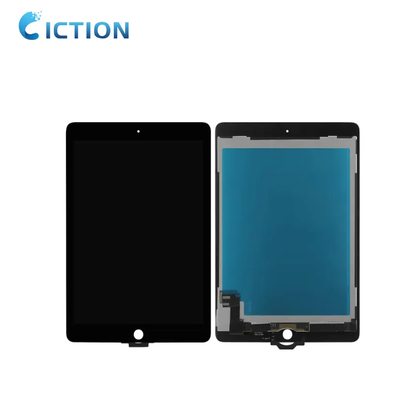 LCD 9.7 inci dengan tombol home, untuk iPad Air 2, LCD, layar sentuh, Digitizer hitam A1566 A1567