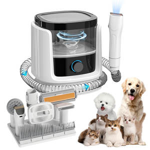 Tondeuse à poils pour animaux de compagnie en gros avec aspiration, faible bruit, kit de toilettage pour chats et chiens avec 5 outils de toilettage - Product Image 1