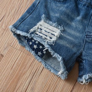 Dernière mode estivale de boutique, short en jean pour bébé <span class=keywords><strong>fille</strong></span>, vêtements pour enfants, ensembles de vêtements courts, costume décontracté pour enfants - Product Image 4