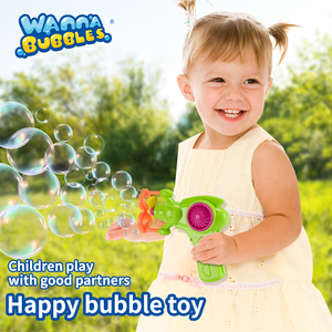 WANNA BUBBLES Venta al por mayor 2 agujeros <span class=keywords><strong>pistola</strong></span> de burbujas jabón máquina de burbujas <span class=keywords><strong>pistola</strong></span> al aire libre verano Shooter juguete para chico - Product Image 4