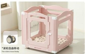 คอกกั้นสัตว์เลี้ยงแบบประกอบได้ HDPE อะคริลิค ปิดด้วยระบบ Snap-fit สำหรับสุนัข ใช้ในบ้าน ปลอดภัย กันน้ำ ต่อประกอบได้อิสระ เคลื่อนย้ายได้ - Product Image 3