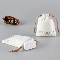 Sac à bijoux personnalisé avec logo, pochette en toile de coton, petit sac à cordon pour bijoux et montres, emballage cadeau