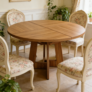 Housse de table ronde pliable en 4 parties pour 10-20 personnes, grande table à manger circulaire, mobilier pour la maison, la cuisine et les restaurants - Product Image 2