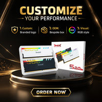 Mémoire RAM DDR5 UDIMM RGB pour jeux, fiable, faible latence, 16 Go, 32 Go, kit 4800 MHz, avec dissipateur thermique en métal