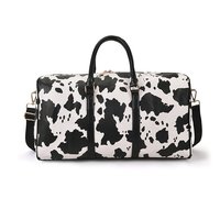 Sac fourre-tout de gymnastique polochon en cuir PU imprimé zèbre léopard transfrontalier sac à bandoulière de voyage de grande capacité pour le sport féminin