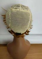 Perruque courte et bouclée, coupe pixie pour femmes noires, cheveux naturels, fait à la Machine