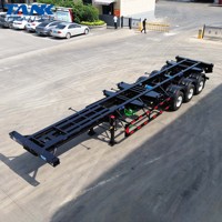 Semi-remorque squelette porte-conteneurs 40 pieds à 3 essieux, châssis robuste, pour transport de conteneurs, fabriquée en Chine