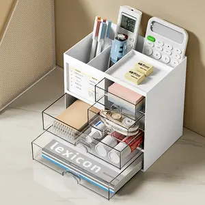 Boîte de rangement de bureau en plastique moderne Porte-stylo pour le bureau, l'école Cosmétique Tiroirs pratiques pour les outils de papeterie Articles divers