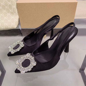 2025 été bouche peu profonde eau diamant <span class=keywords><strong>soleil</strong></span> boucle ronde rosée talon Muller chaussures femmes pointu mode talons hauts - Product Image 2