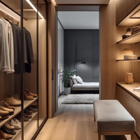 Meubles de chambre à coucher modulaires en bois, design moderne personnalisé, armoires ajustables pour dressing, pour salon